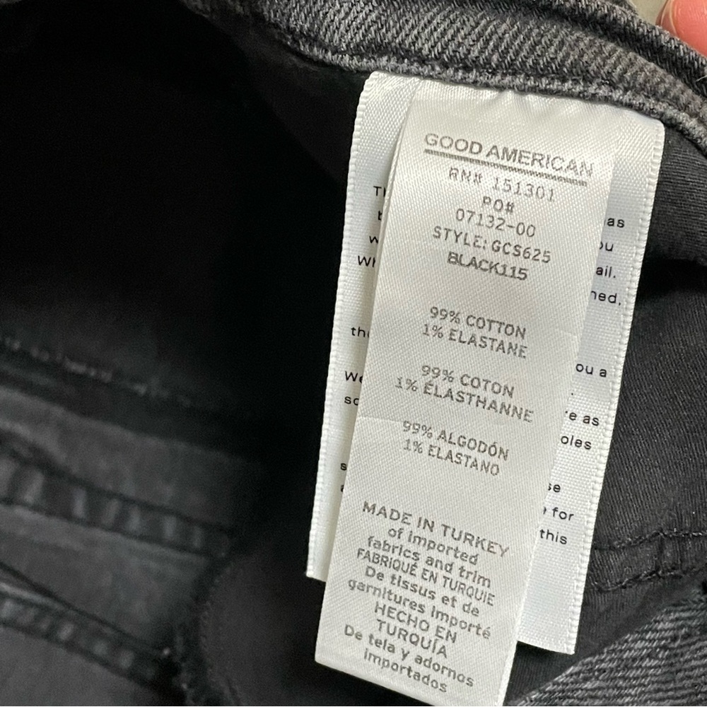 Good American Jeans Sz 12/31 Seamed Good Classic Black115 NWT $169. - Picture 7 of 11